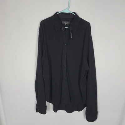 Rag & Bone новый с Ярлыками Baron рубашка с длинным рукавом на пуговицах, черный XXL, мужской - Изображение 1 из 4