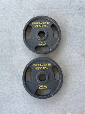 Placas de peso Gold’s Gym Olympic 2” 25 lb agarre 2x25 lb total 50 libras Foto 1 de 4