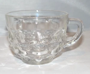 Vintage Federal Glass Yorktown Colonial CLEAR Thumbprint Party Punch Cup Mug - Picture 1 of 9