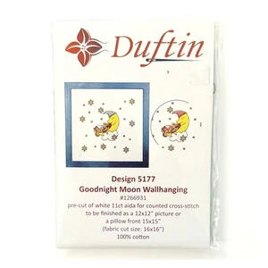Goodnight Moon Counted Cross Stitch Kit Wallhanging or Pillow Front Duftin - Picture 1 of 3