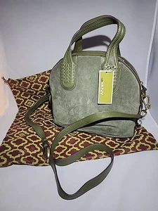 NWT OrYANY Suede Olive Satchel Double Handle Removable Crossbody & Dust Cover - Picture 1 of 11