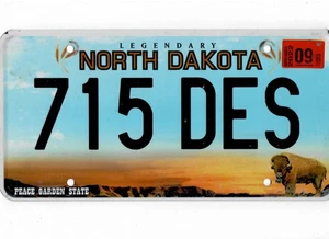 NORTH DAKOTA passenger 2022 license plate "715 DES" - Picture 1 of 1