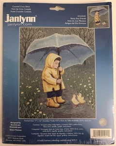 Janlynn Counted Cross Stitch Kit 015-0241 Rainy Day Friends NEW Made In USA - Picture 1 of 4