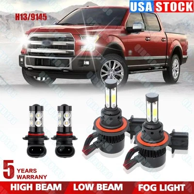Combo de 4 puertas faros antiniebla LED para camioneta Ford F 150 2004-2014 cabina Foto 1 de 4