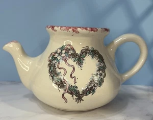VTG 80s 90s Spongeware Teapot Shaped Candle Wax Warmer Potpourri Pot - Picture 1 of 8