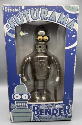 Futurama Bright 'N' Shiny BENDER Wind-Up Tin Toy Rocket USA 2003 PreOwned In Box — 第 1/4 张图片