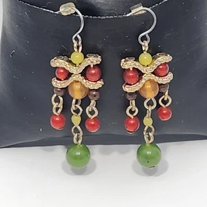 Abstract Owl Chandelier Earrings - Picture 1 of 6