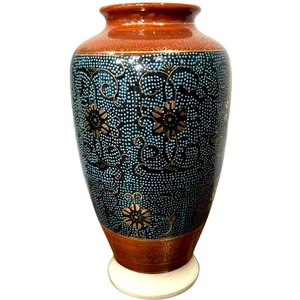 Antike Satsuma Blumenvase japanische Handarbeit gestempelt Shimazu Keramik 1890-1920 - Bild 1 von 6
