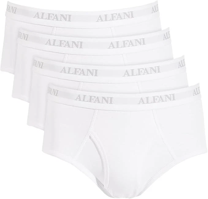 4 PACK MENS ALFANI 100 COTTON BRIEFS WHITE TAG LESS XX-LARGE