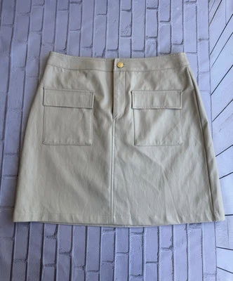 Falda lápiz recta Marc New York para mujer talla 8 beige latte bolsillos delanteros nueva con etiquetas Foto 1 de 4