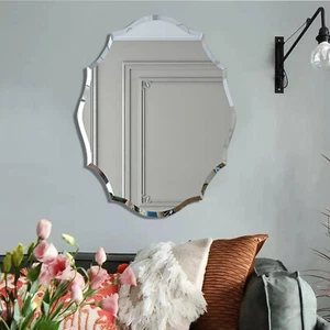 2 Sizes Antique Floral Outcut Oval Wall Mirror Decorative Makeup Vanity Mirror - Picture 1 of 12