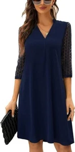 Abito a turni da donna manica a 3/4 - Colore: blu navy, taglia: 2XL - Foto 1 di 5