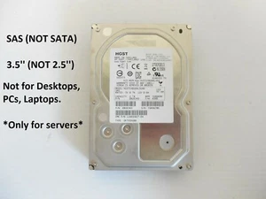 HGST Hitachi 2TB 7.2K SAS 3.5" Hard Drive 6Gb/s HUS723020ALS640 Server Storage - Picture 1 of 1