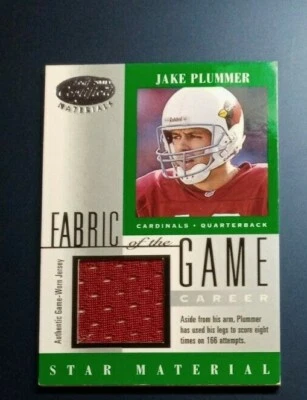Leaf 2001 Certified Materials Fabric of the Game Jake Plummer Jersey Card FG-87  - Image 1 of 2