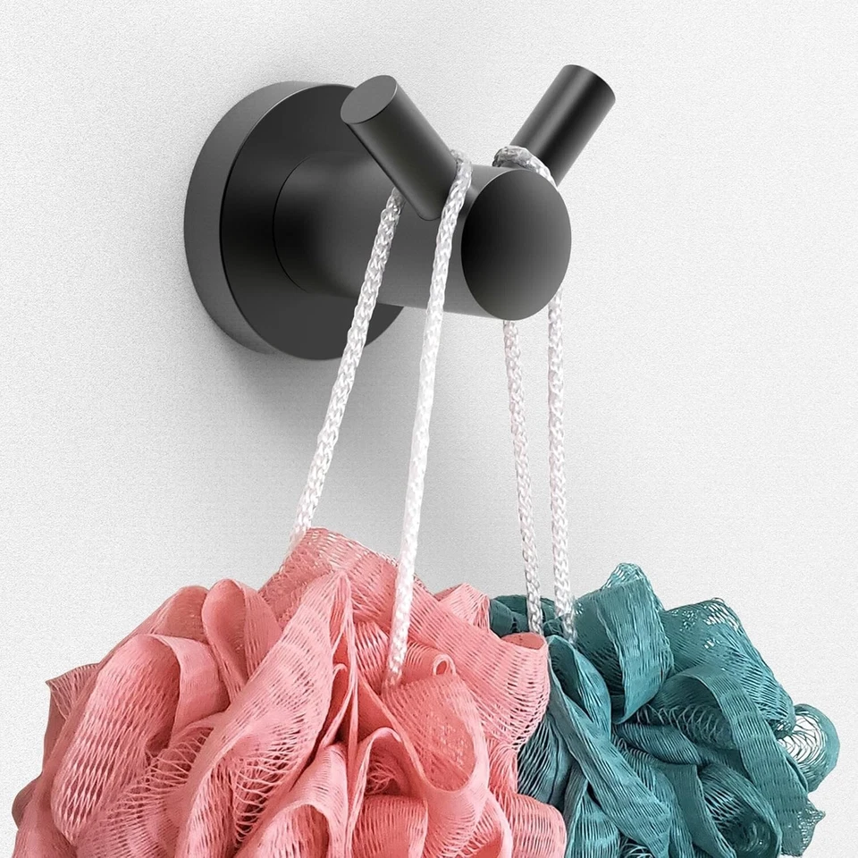 Gancho para bata doble de alta resistencia, toallero de baño, percha para abrigo, sombrero y cartera Foto 1 de 1