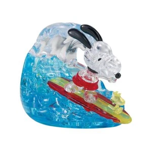 3D Crystal Puzzle Snoopy Surfing 40 Piece Precise DIY Craft Kit from JAPAN F/S - Picture 1 of 8