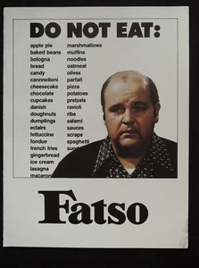 Programa de proyección Fatso 1980 Dom DeLuise, Anne Bancroft, Ron Carey, ¡raro! - Imagen 1 de 1