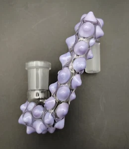 Violett (milchig lila) Hobnail 14 mm Buchse-Stecker Glas Dropdown Aufsatz - Bild 1 von 5