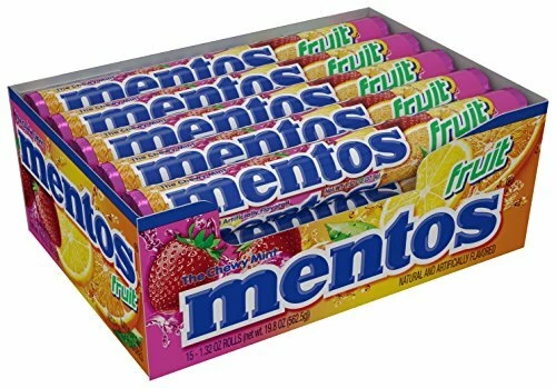 Mentos Chewy MINT Candy Roll Fruit Non Melting Party 14 Pieces(bulk Pack Of15