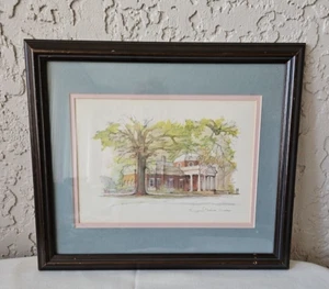 Thomas Jefferson MONTICELLO Home Watercolor Framed Art by Artist Mads Stage - Picture 1 of 4
