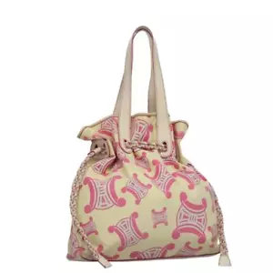 CELINE Paris Macadam Canvas Tote Bag Pink Auth BD849 - Picture 1 of 23