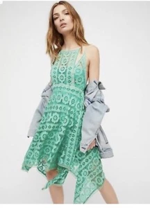 Anthropologie Free People JUST LIKE HONEY Minikleid Gr. 2 mintgrün 120 $ L14 - Bild 1 von 3