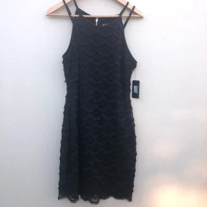 Guess schwarzes Neckholderkleid mit Fransengröße 10 - Bild 1 von 11