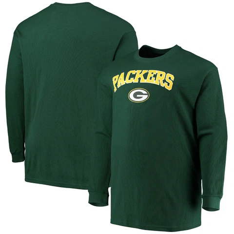 Green Bay Packers Thermal Long Sleeve T-Shirt Pick Size Cover