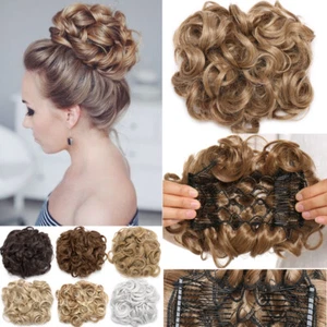 Extensión de cabello de moño desordenado natural elástico real Top Updos para humanos - Imagen 1 de 25