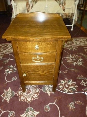 Antique NightStand end table vanity washstand OAK 1900's refinished #2 Cover