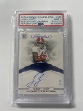 2020 Panini Flawless Collegiate Sapphire #103 Jerry Jeudy RC/Auto /15- PSA 9