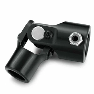 1" DD x 3/4" Smooth Round Steering Shaft Universal Joint Coupler Black Steel - Picture 1 of 5
