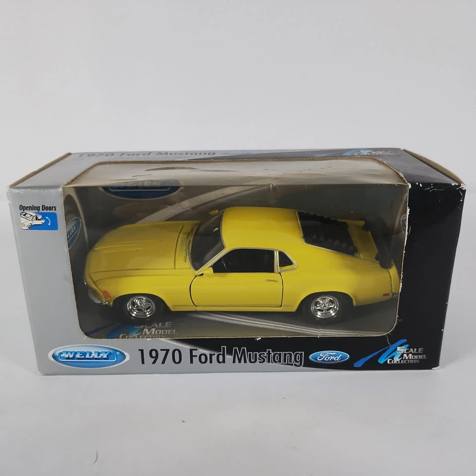 1970 Ford Mustang Yellow Welly 1:43 Diecast Sealed - Image 1 of 4