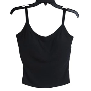 OGL Move Naked Sensation Black Ribbed Padded Shelf Bra Soft Brushed Women's M - Picture 1 of 11