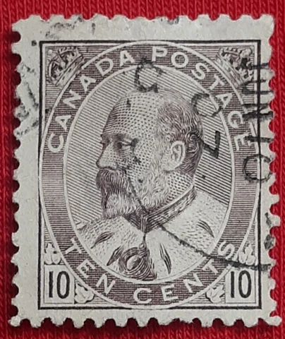 Used Postage Stamp Edward, Brown Lilac Ten Cent Canada Cover
