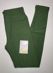 LuLaRoe OS Leggings MOSS GREEN Solid Color One Size (Size 2-10) NWT - Picture 1 of 6