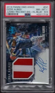 2018 Ozzie Albies Diamond Kings Jumbo Rookie Materials Signatures graduado PSA 8,5 - Imagen 1 de 2