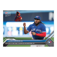 2023 TOPPS NOW #372 VLADIMIR GUERRERO JR FLIPS GLOVE TO FIRST! TORONTO BLUE JAYS