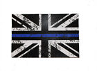 Distressed Look Thin Blue Line - Union Jack Stickers / Decal  (insignia