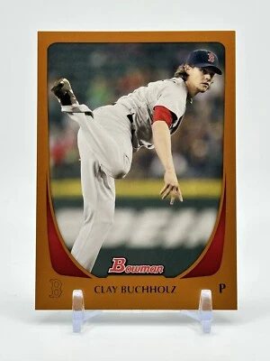 2011 Bowman Orange /250 Clay Buchholz #130 - Image 1 of 2