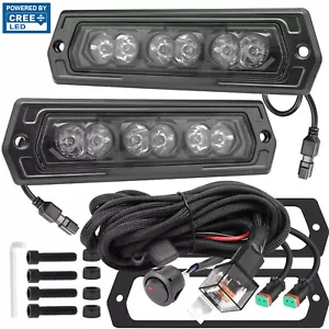 2X 8" Flush Mount Cree LED Work Light Bar Spot Pods Offroad Driving Rear + Wire - Picture 1 of 24