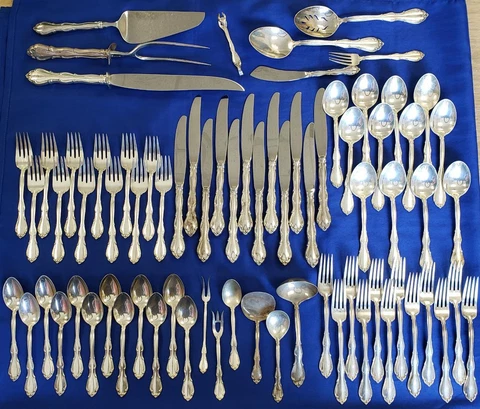 Towle Fontana Sterling Silver 1957 Flatware 74 pc Set Service for 12 Cover