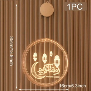 LED Eid Mubarak Ramadan Hanging Night Light Mubarak Lamps Muslim Islam Decors - Picture 1 of 11