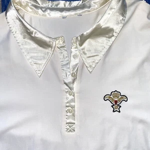 Marina Rinaldi Max Mara Preppy Polo Top 4XL Plus Size Crest Easy Fit Comfort New - Picture 1 of 8