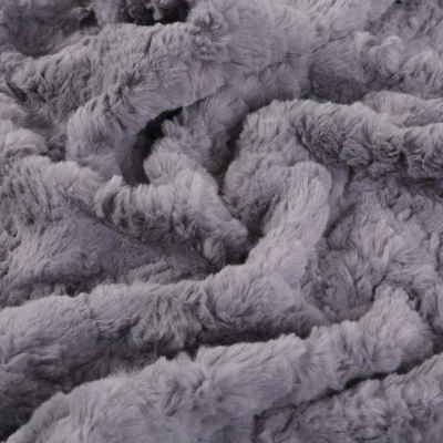 Embossed Faux Rabbit Fur Fabric Soft Plush DIY Clothing Sewing Material By Metre - Image 1 of 4