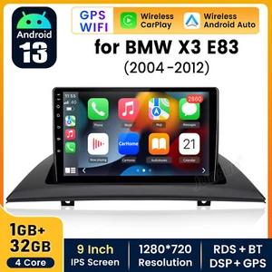 Autoradio Für BMW X3 E83 2004-2012 Wireless Carplay Touchscreen GPS Bluetooth - Bild 1 von 12