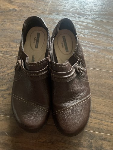 Mocassini donna Clarks Collection pelle marrone morbidi ammortizzati taglia 8 5 G20