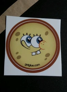 SPONGEBOB SQUAREPANTS CARTOON FACE TV GETGLUE GET GLUE STICKER - Picture 1 of 1