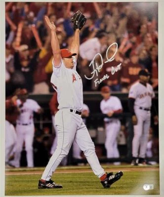 Troy Percival signed "Final Out" 02 WS 16x20 Photo autograph BAS Beckett Wit - Image 1 of 4