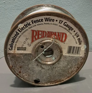 Alambre de cerca eléctrico de acero galvanizado plateado marca roja UG25 - Imagen 1 de 2